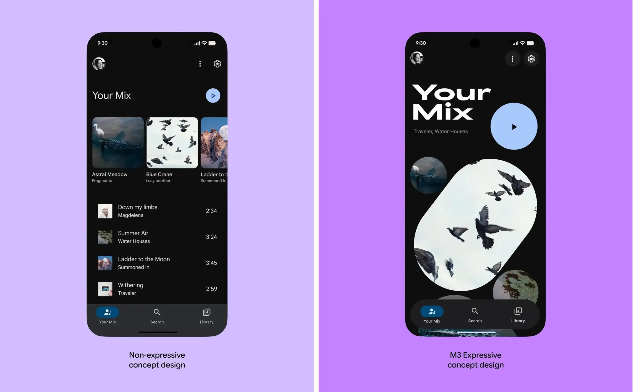 Android 16 Material Comparison