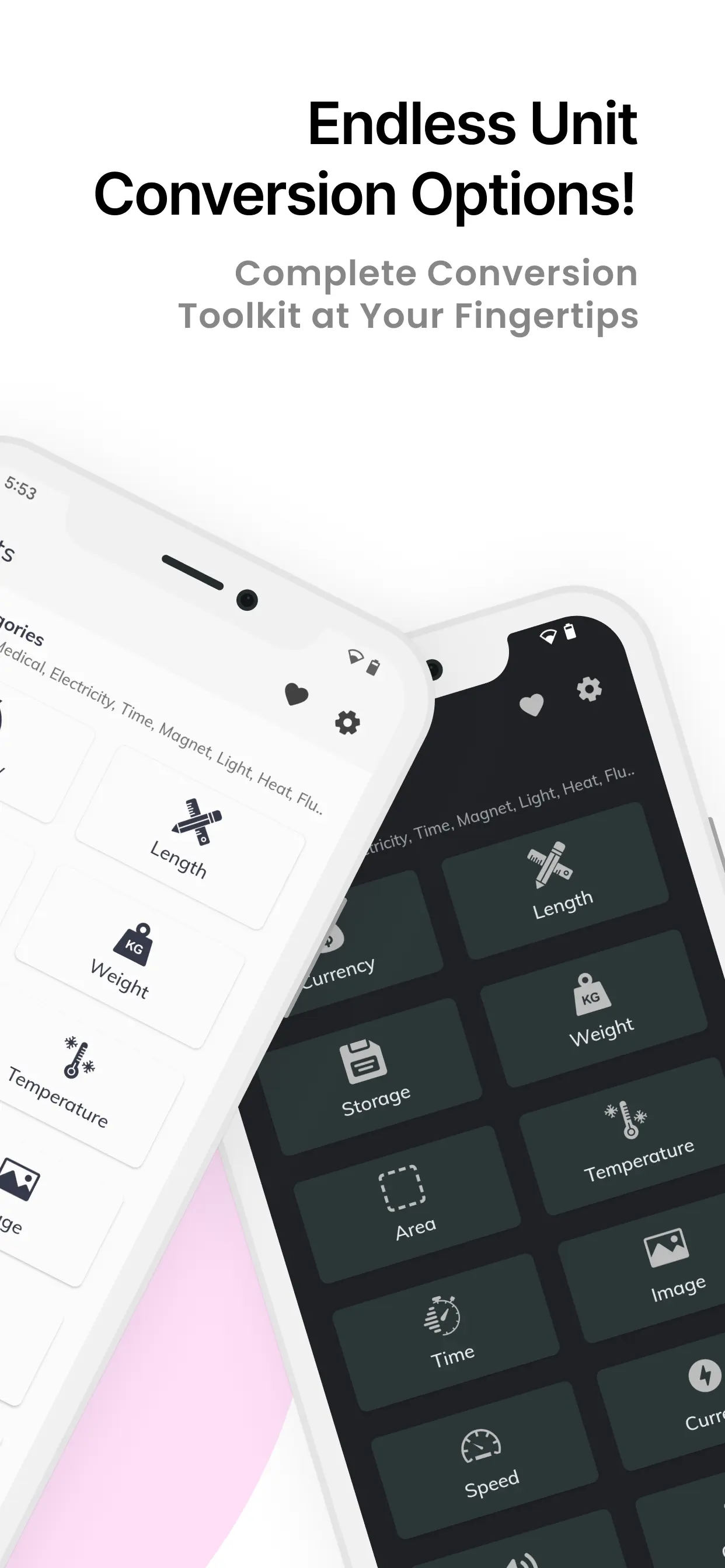 Unit Converter Calculator Tool Dashboard - Dark Mode